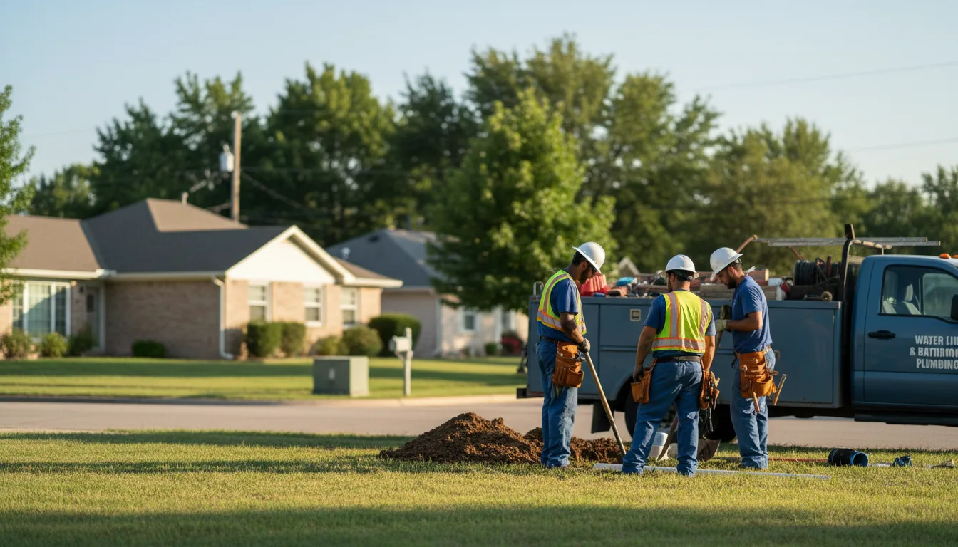 Residential water line and bathroom plumbing service in Portlandville, NY